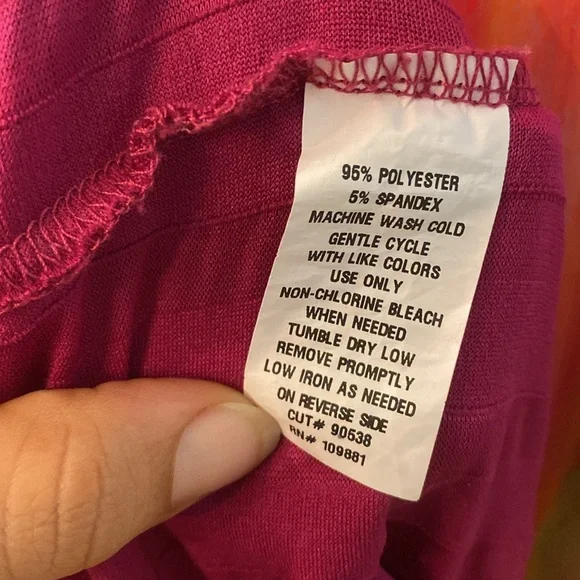 Sunny Taylor Women's Fuchsia Ruffle Blouse - Picture 12 of 12